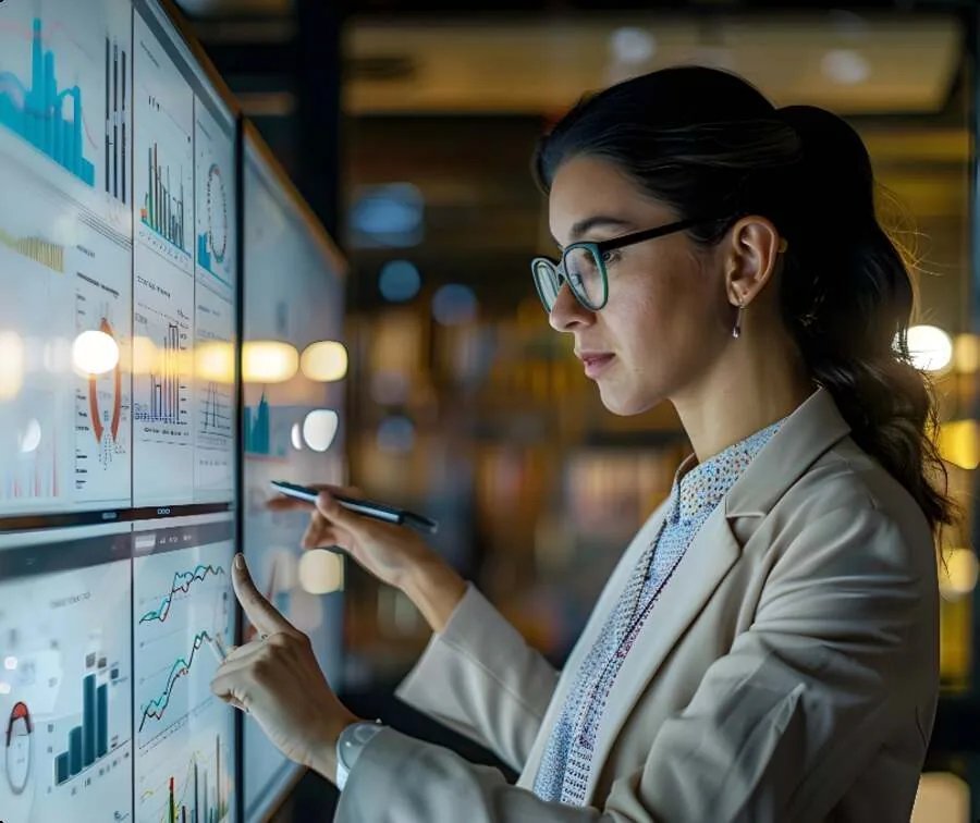 Painéis de dados e analytics em uso